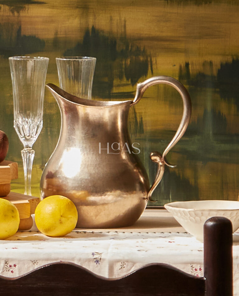 LERO, hammered brass vessel with real-silver plated finish, Haas Design