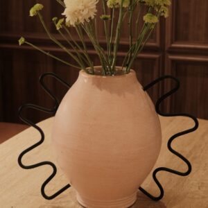 AKAR VESSEL - pottery clay and black iron decorative vessel