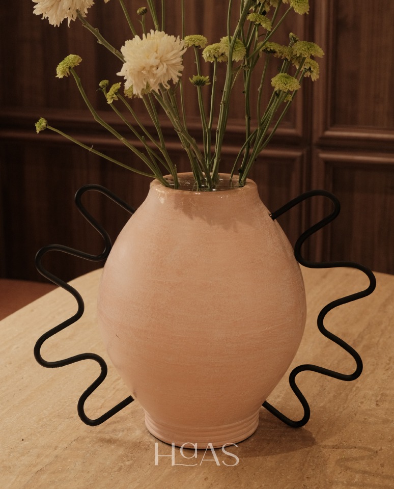 AKAR VESSEL - pottery clay and black iron decorative vessel